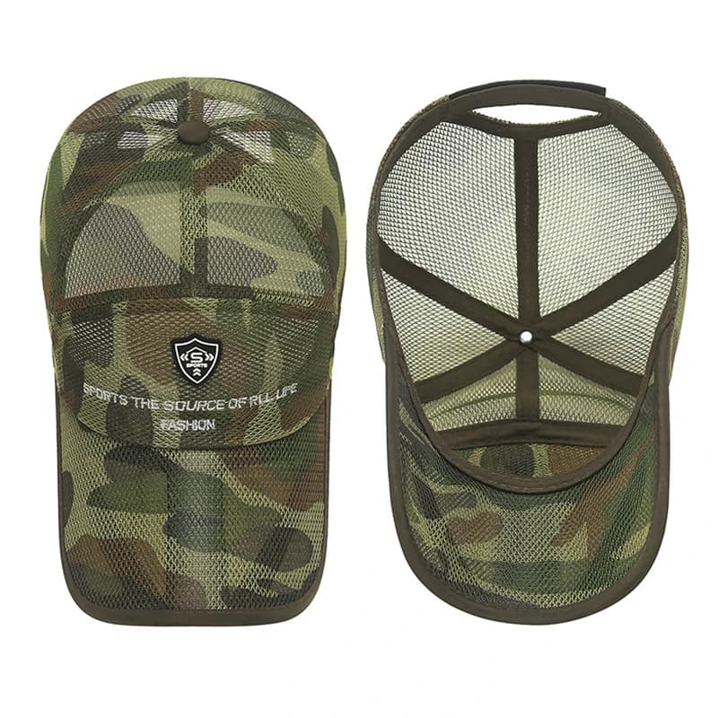 Casquette baseball camouflage été 2023 pêche - Mesh complet grande visière snapback réglable broderie