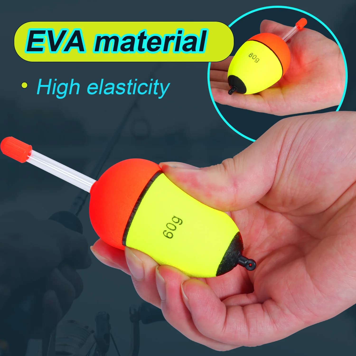 Bouées lumineuses Sougayilang pêche nuit - 5 pièces EVA double ruban haute visibilité longue portée