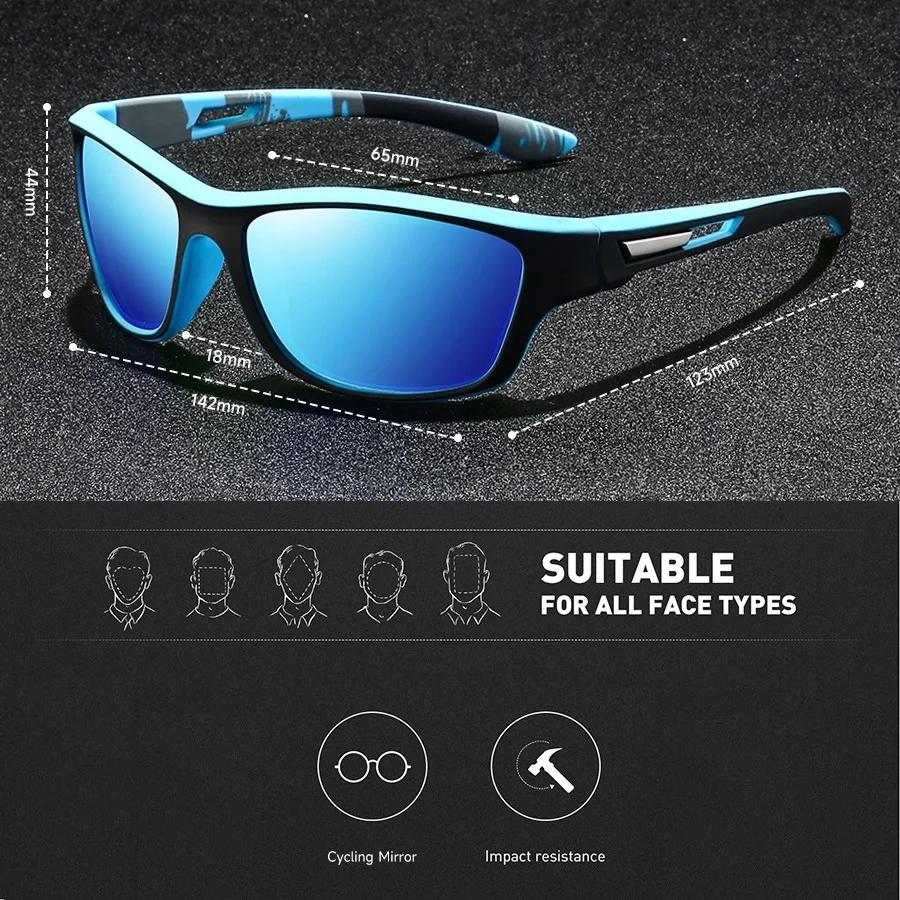 Lunettes de sport polarisées vintage pour pêche en mer - Cyclisme ski randonnée - Protection UV400 unisexe