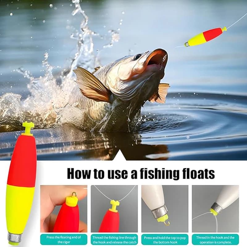 12 flotteurs lestés pêche en mousse EVA à clipser, pour crappie, poisson-chat et panfish, tailles 1,5