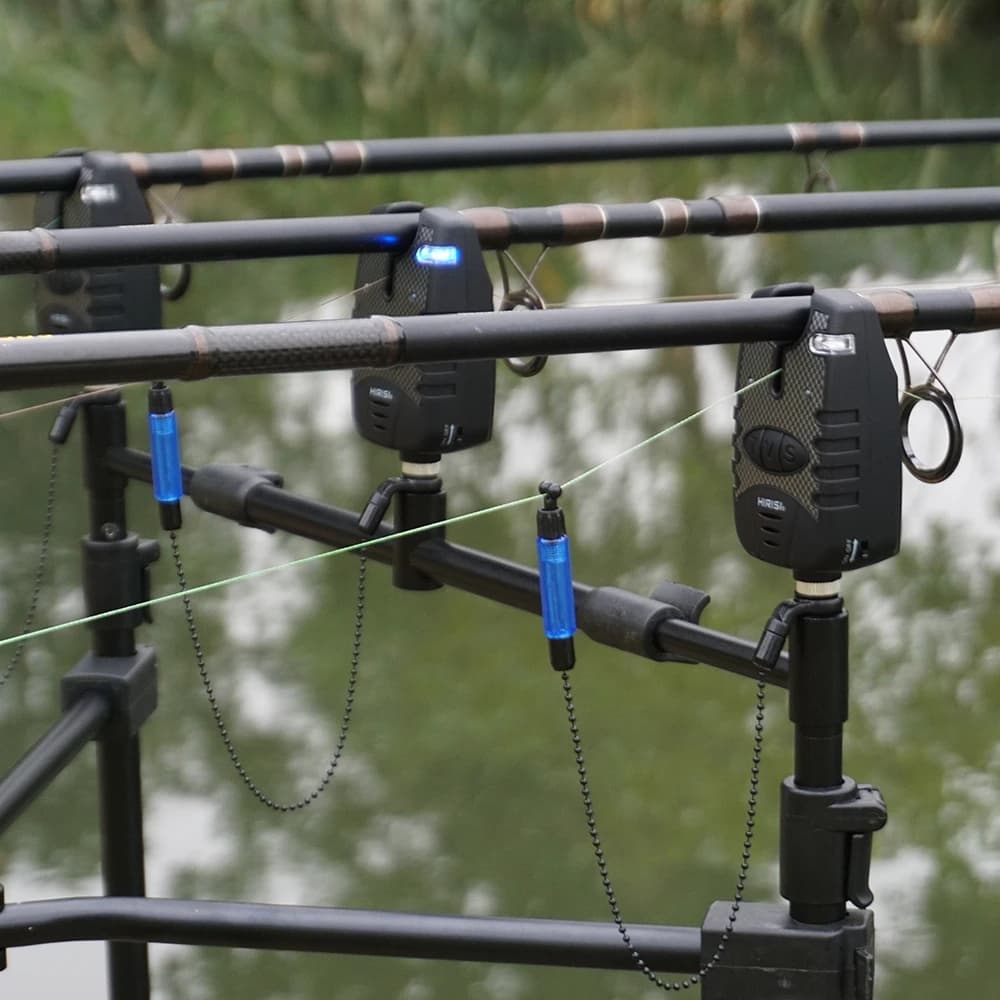 Set Hirisi 3 alarmes de touche avec 3 swingers - Indicateur de morsure 3 couleurs pour pêche précise