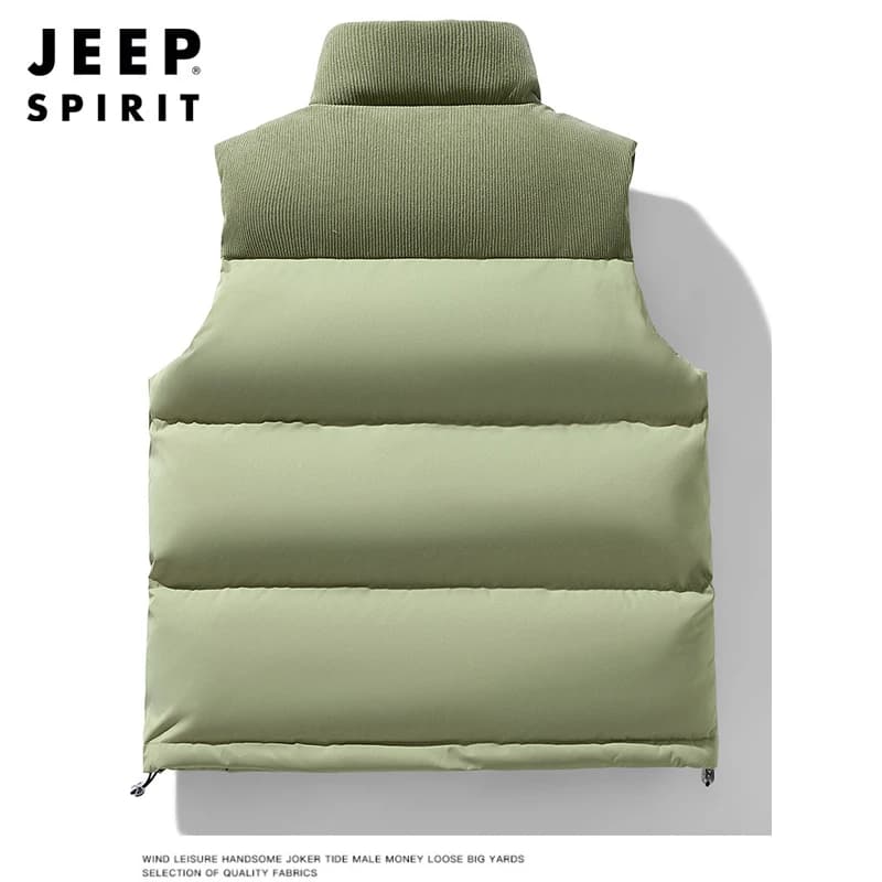 Veste sans manches Jeep Spirit pour homme décontractée sport chaude et coupe-vent col montant automne hiver