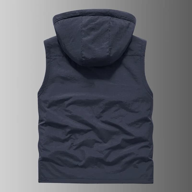 Veste polaire capuche homme double face nylon épais chaude pêche extérieur automne hiver