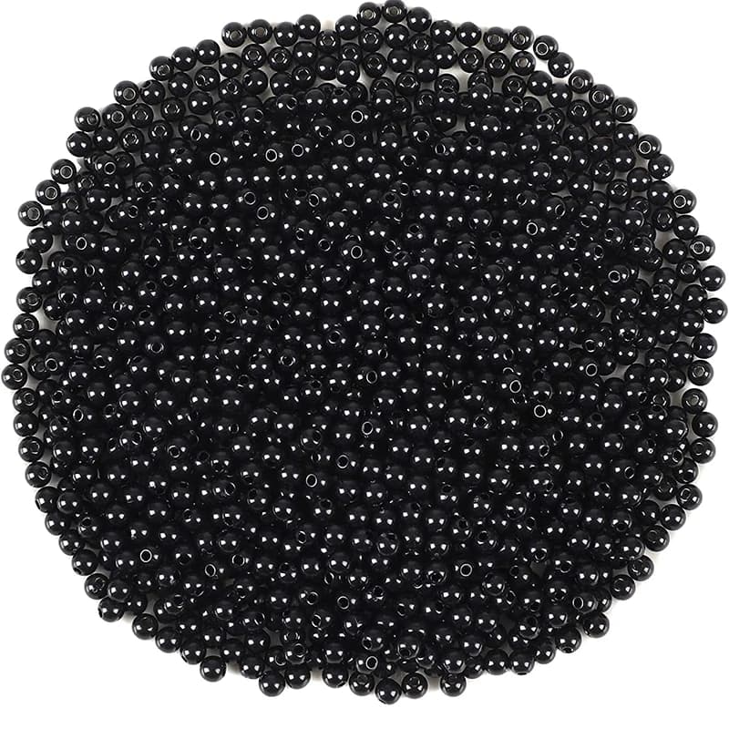 100 perles de pêche rigides et souples 3mm à 8mm, stoppeurs noirs pour appâts et montages carpe