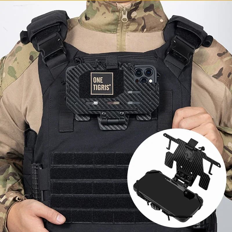 Porte-téléphone tactique ONETIGRIS pour gilet - Support universel 4.7"-6.7" pêche airsoft