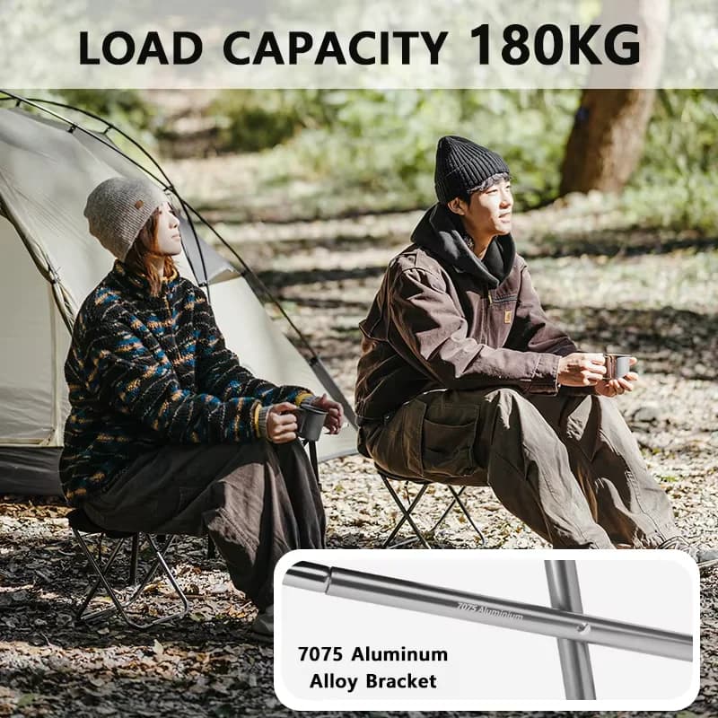 Tabouret aluminium pliant pêche Naturehike - Siège compact léger pour randonnée et pêche
