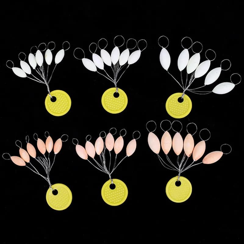Lot de 5 flotteurs lumineux 7 étoiles pour pêche de nuit, lumière verte, modèles 000# à