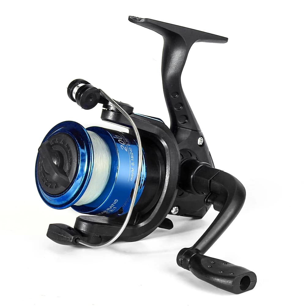 Moulinet de pêche spinning DNDYUJU 5.2:1 avec bobine, leurre et ligne de pêche inclus pour le casting