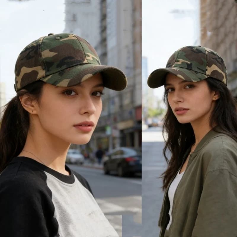 Casquette camouflage armée verte - Anti-UV pour pêche randonnée vélo et protection solaire