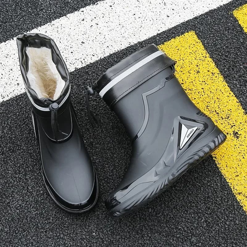 Chaussures pluie homme étanches nouvelle collection semelle EVA doublure polaire pêche hiver