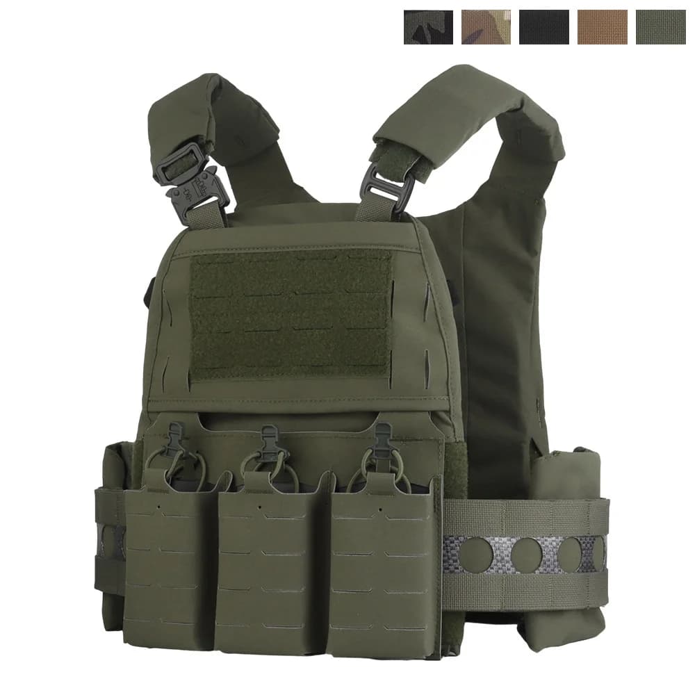Gilet tactique FC V5 triple porte-magazines - Porte-plaques quick release pour pêche et airsoft