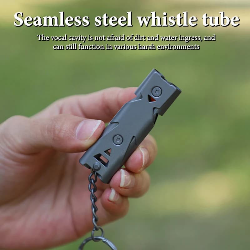 Sifflet double tube pendentif porte-clés haute puissance pour survie camping pêche France