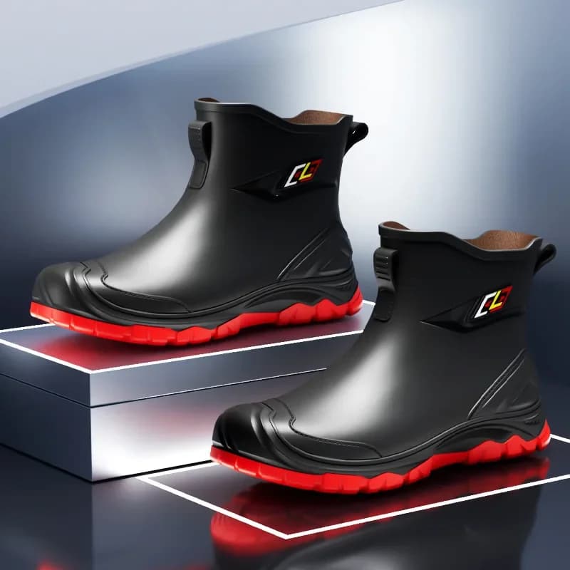 Bottes pluie tendance 2025 pêche homme courtes imperméables antidérapantes outdoor jardin chasse