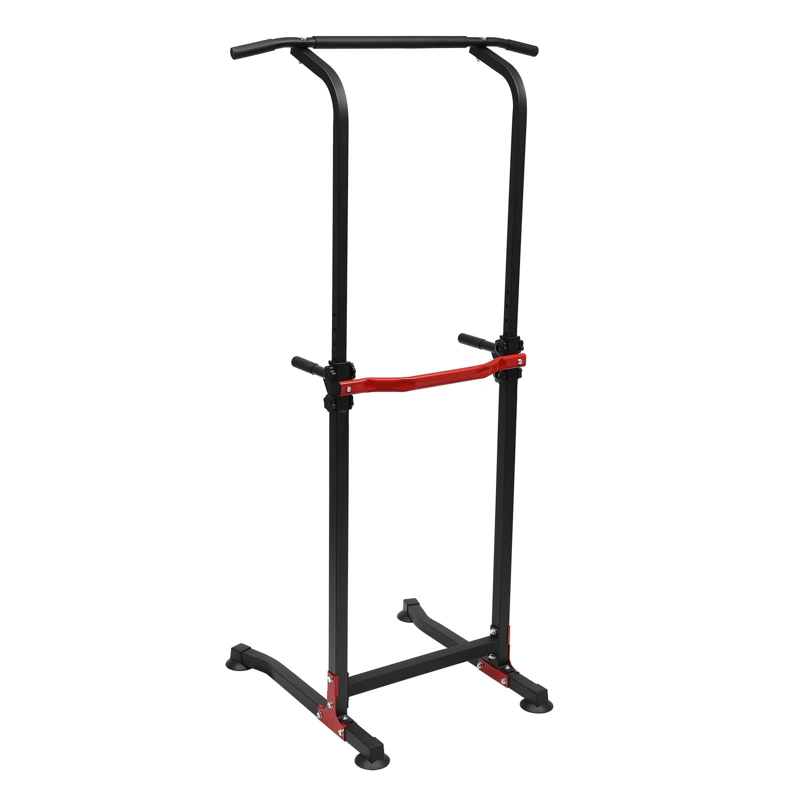 Power Tower Dip Station - Barre de traction multifonction ajustable pour pectoraux, dos et abdos