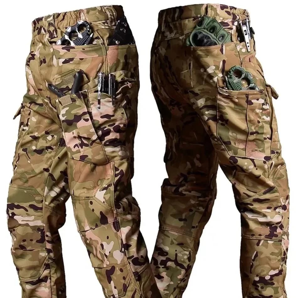 Pantalon tactique hiver homme peau de requin - imperméable et coupe-vent pour pêche hivernale