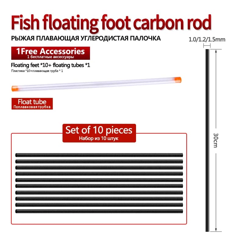 10 flotteurs pêche en fibre de carbone DIY avec tube et excellente concentricité pour la confection de lignes