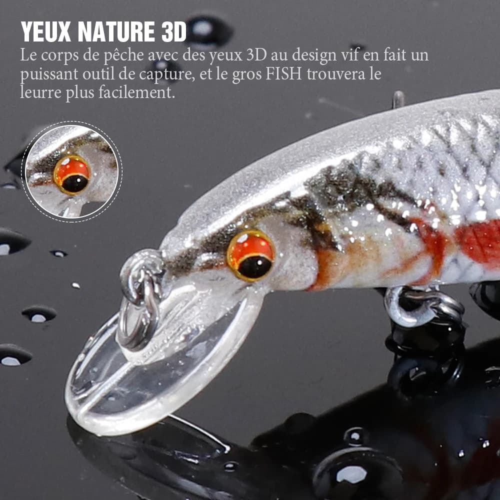 Mini wobblers flottants 2g 6g 12g VTAVTA pour pêche brochet - leurres minnow crankbait