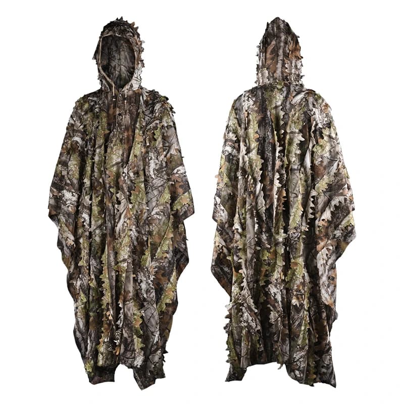 Tenue camouflage style cape chasse photo animalière - Vêtement bionique discrétion maximale pêche CS game