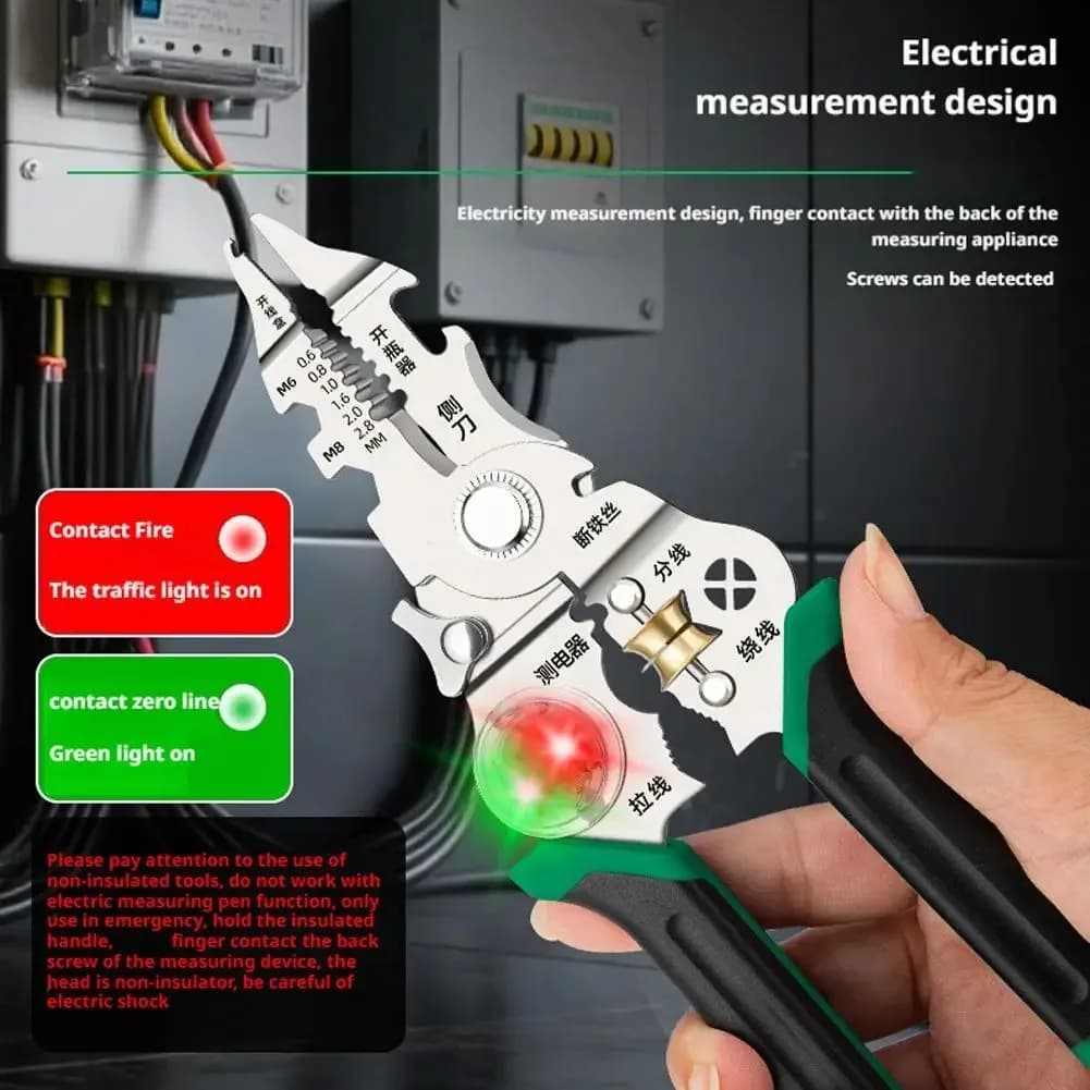 Pince multifonction 10 en 1 dénudeur coupe-fil mesure électrique pour électricien