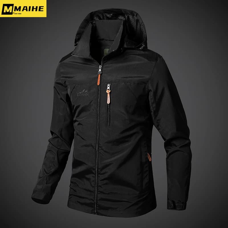Veste militaire imperméable à capuche pour homme randonnée vélo automne coupe-vent bomber