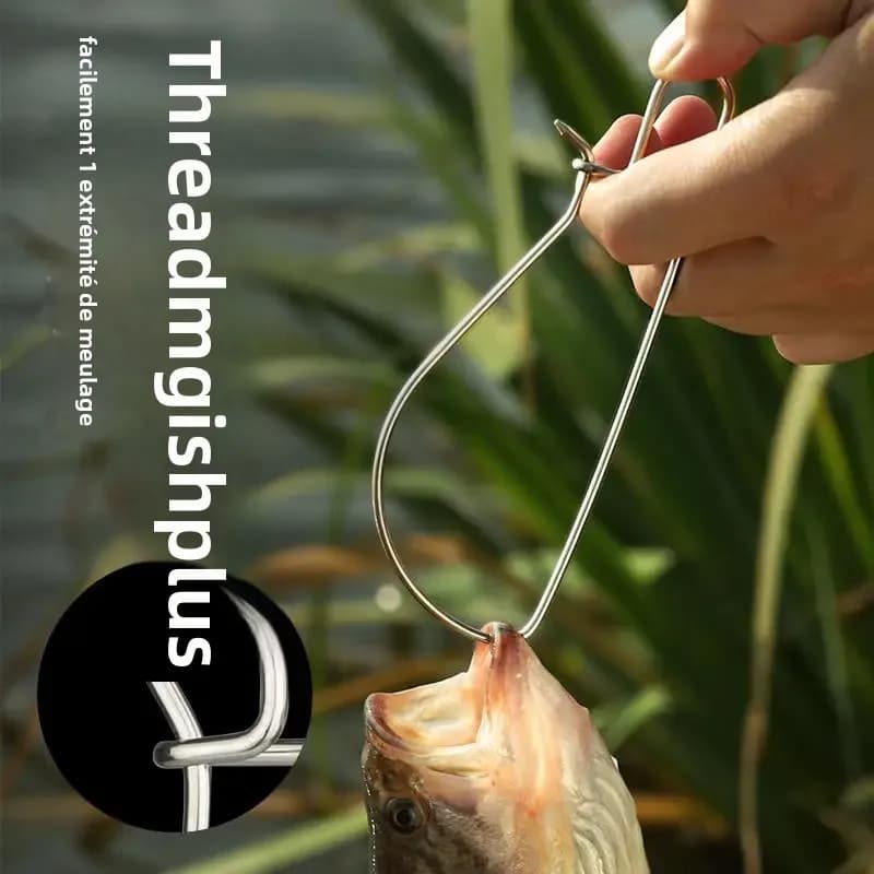 Attache pêche inox Linnhue pour poissons vivants avec mousqueton et accessoires de pêche