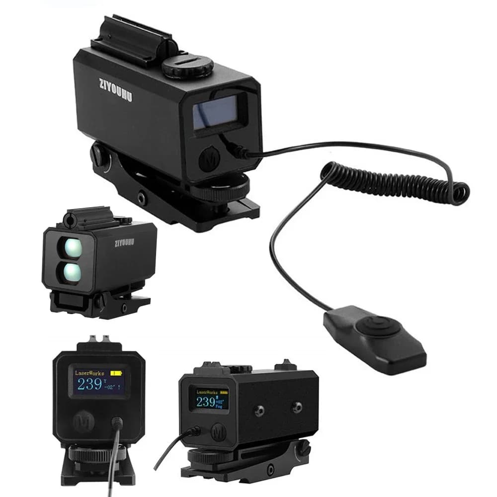 Télémètre laser mini métal professionnel 2-en-1 pour chasse et pêche - Mesure 1200m avec vitesse