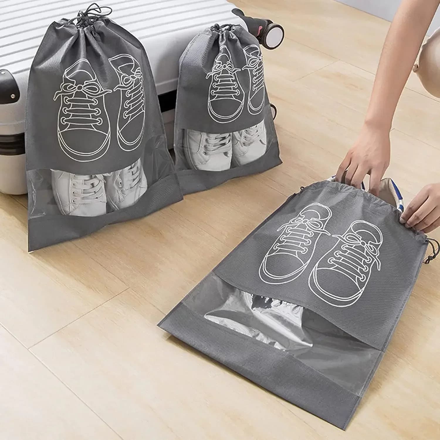 Sacs de rangement chaussures 5/10PCS non-tissés - Pochette voyage étanche organisateur chaussures portable