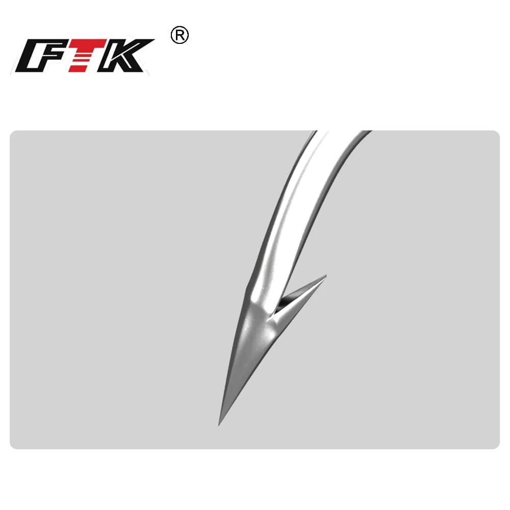 Hameçons de pêche FTK en acier inoxydable carbone pour carpe et perche, pack de 50 et