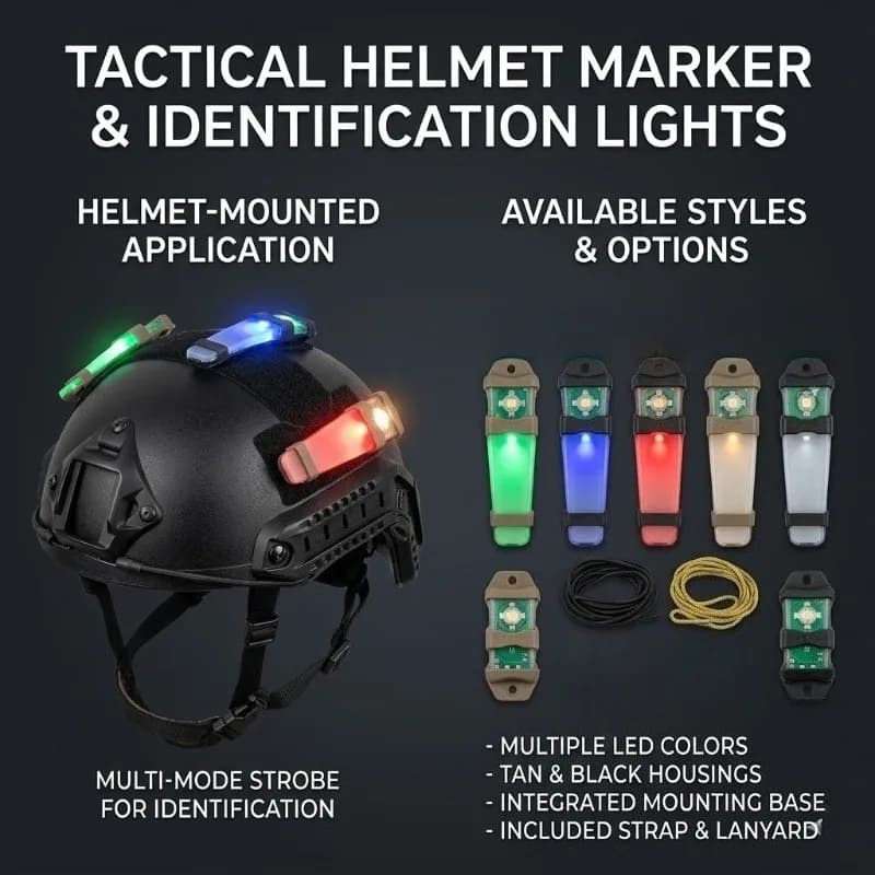 Casque tactique FMA avec lumière stroboscopique IR - Lampe identification étanche randonnée survie
