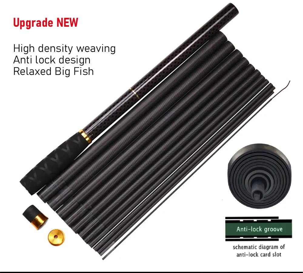 Canne à pêche télescopique BAKAWA JOSBY 1.8-7.2m carbone ultra-léger pour rivière et étang, puissance 1-6lb
