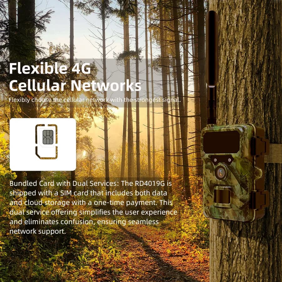 Caméra cellulaire 4G LTE 2.7K HD - Contrôle APP détection mouvement étanche faune chasse avec carte SIM
