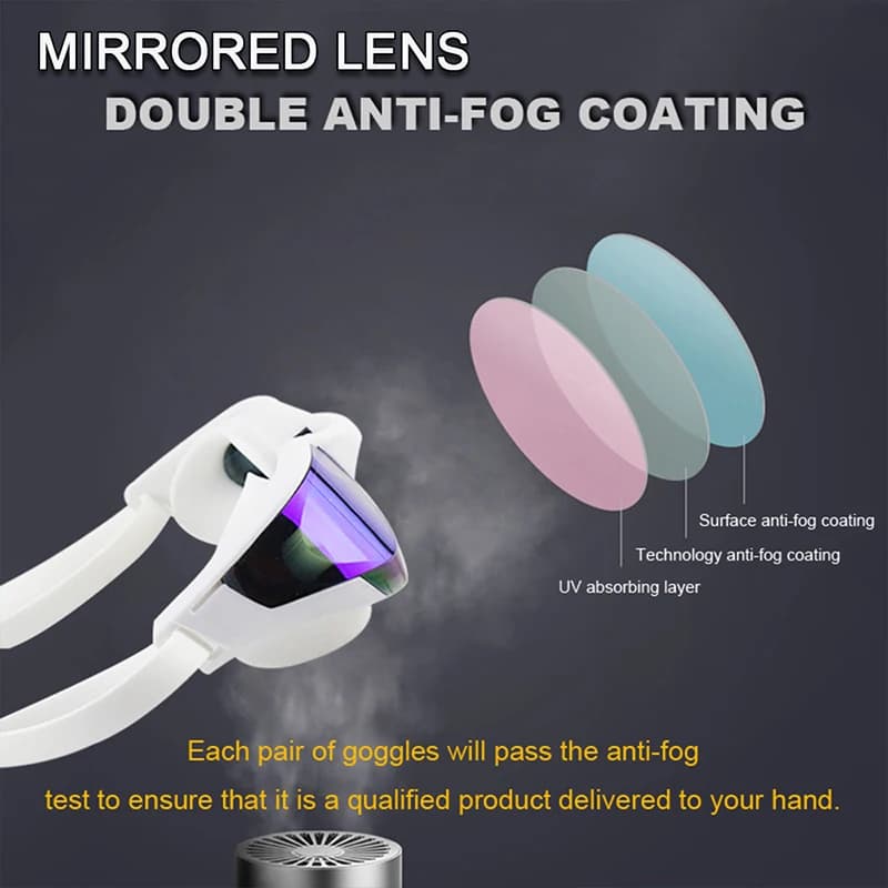 Lunettes de natation professionnelles anti-buée étanches protection UV course adulte