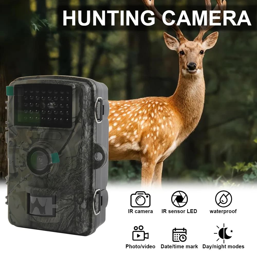Caméra HD vision nocturne IR écran 2.0" - IP66 étanche 1080P pour chasse extérieure faune
