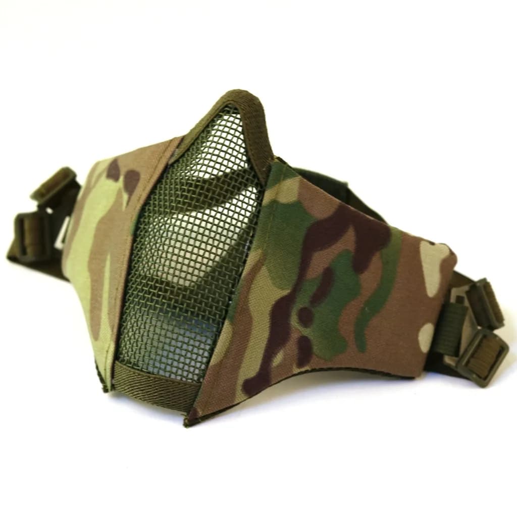 Masque facial tactique pêche réglable - Protection inférieure mesh pêche paintball airsoft chasse