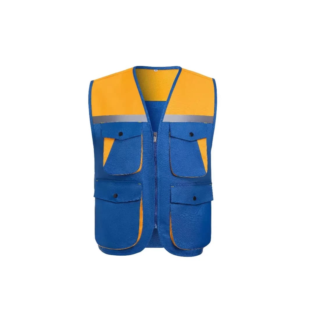 Gilet de travail épais avec bandes réfléchissantes pour équipes pêche et activités nautiques sécurisées