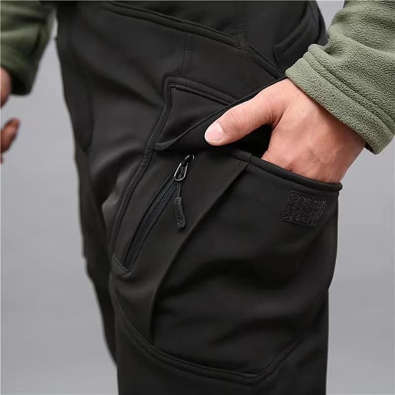 Pantalon hiver polaire imperméable softshell pêche camping - Cargo chaud militaire homme outdoor