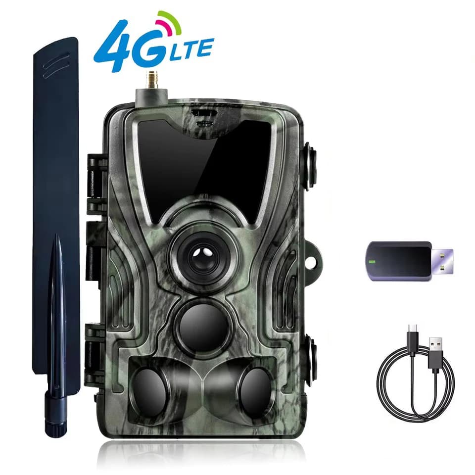 Caméra trail 4G étanche avec slot carte SIM vision nocturne 940nm 20MP pour jardin sécurité faune
