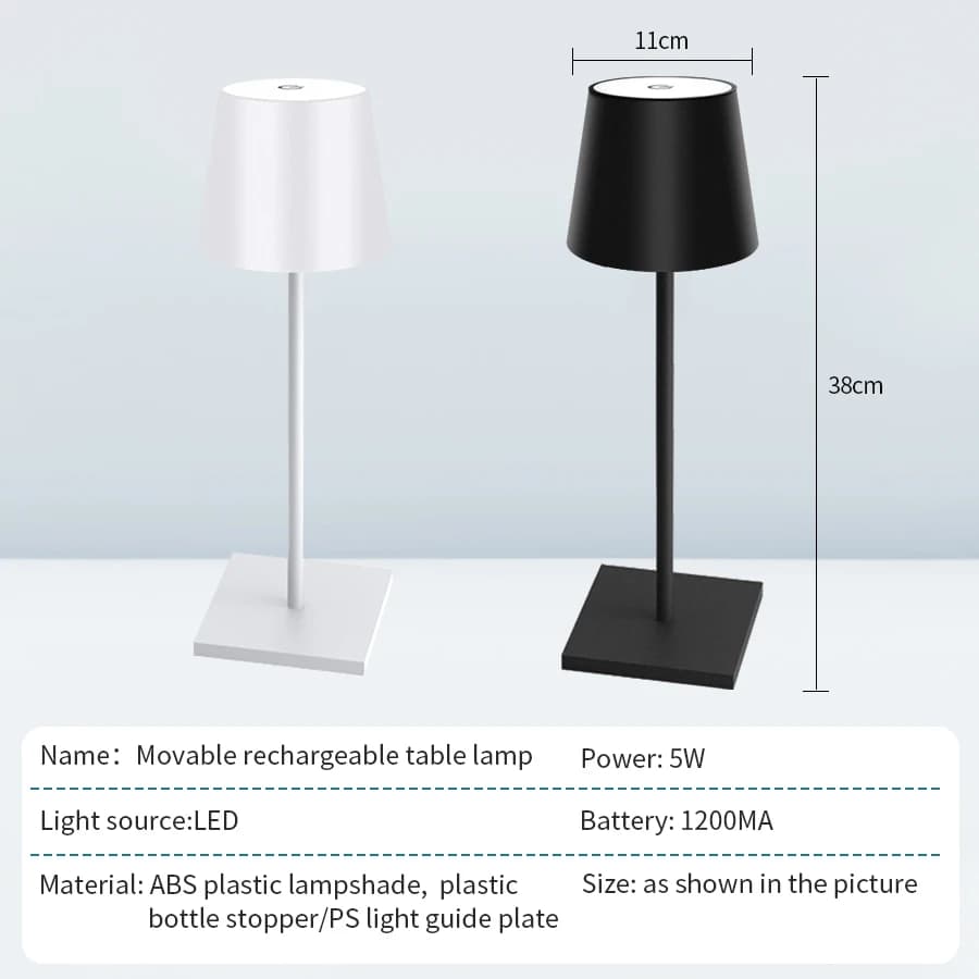 Lampe de table rechargeable LED 3 niveaux pour cabane pêche - Éclairage ambiant bureau club décoration