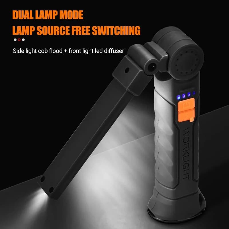 Lampe torche LED COB portable rechargeable USB magnétique pour camping pêche travail