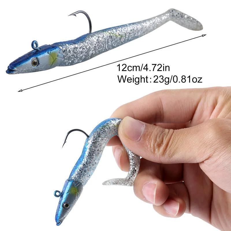 5 Leurres Souples Pêche 10g 11cm avec Cuillère - Leurre Artificiel Wobbler pour Carnassiers