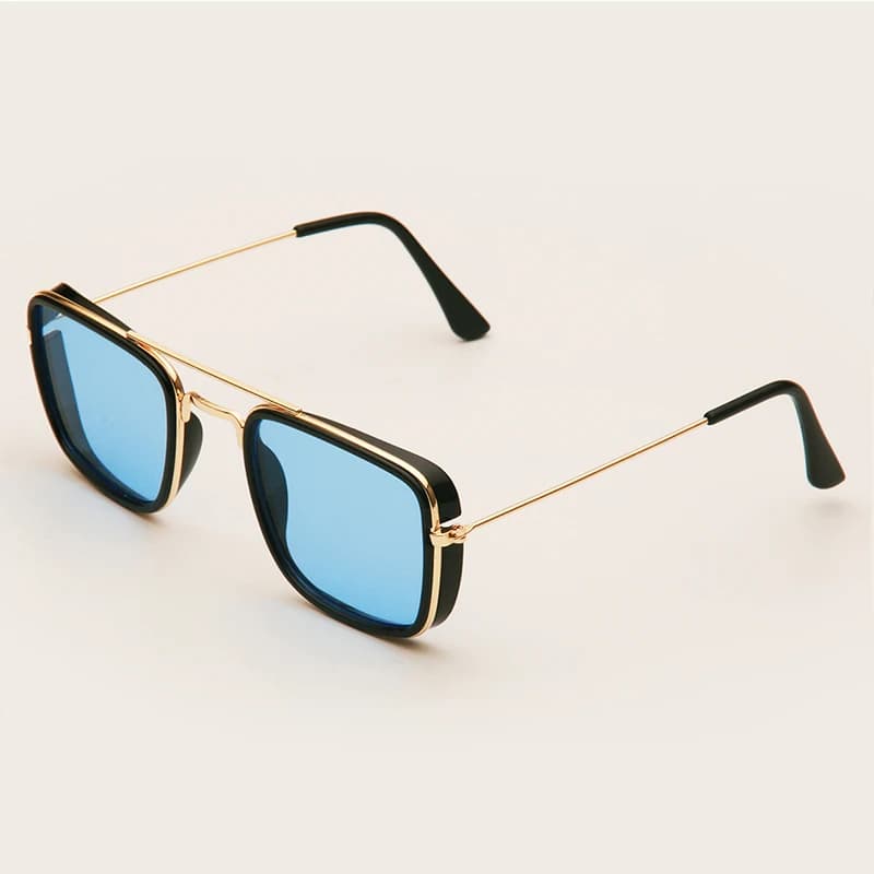 Lunettes de soleil carrées métal tendance - Version coréenne et européenne - Protection UV complète