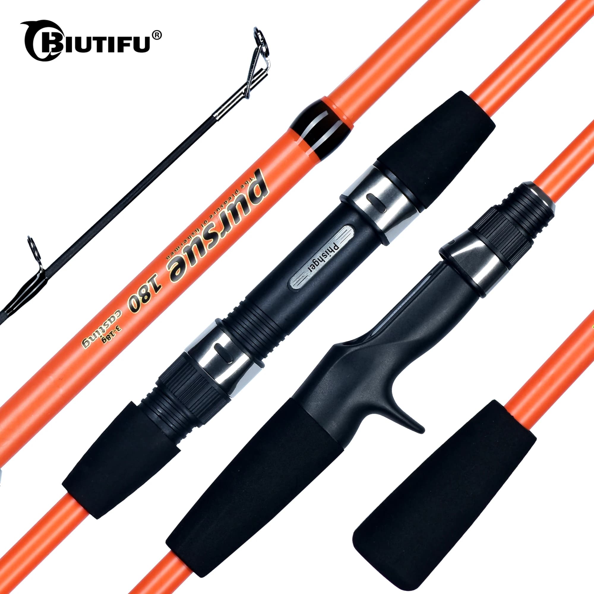 Canne rock fishing ultralight 3-18g carbone voyage hiver spinning casting 1.8m 2.1m - BIUTIFU