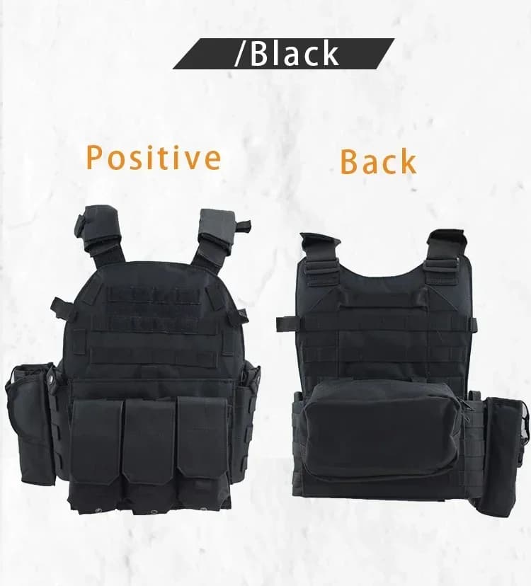 Gilet tactique militaire 6094 avec système MOLLE - Porte-plaques pour pêche extrême et wargame outdoor