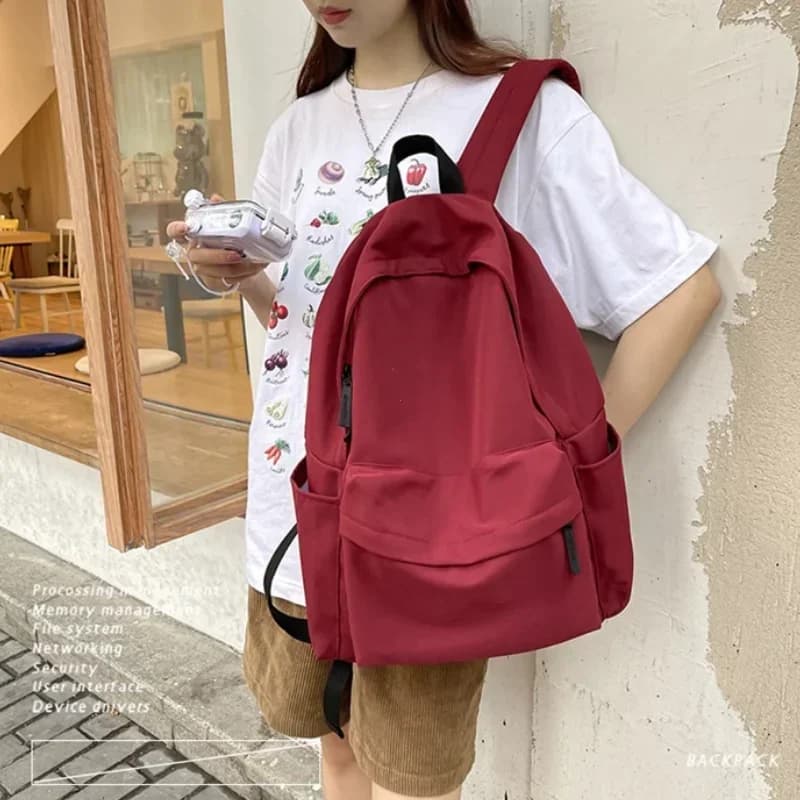 Sac à dos unisexe noir gris blanc rouge - Grande capacité étanche lavable pour ordinateur et voyage