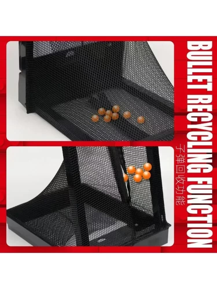 Cible Airsoft A1 pliable avec filet récupérateur - Cible métallique portable pour BB et plombs