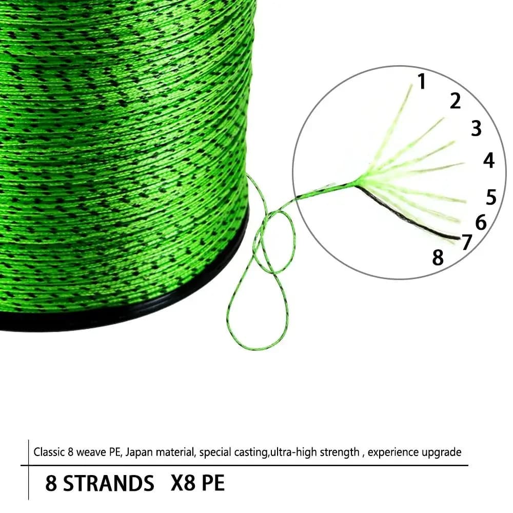 Ligne de pêche tressée JOSBY 8 brins multifilament PE 8X pour mer eau salée et eau douce
