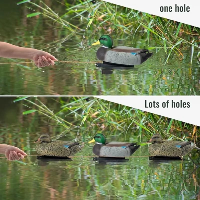 Leurre canard flottant 3D avec quille - Appât de chasse réaliste - Accessoire pêche extérieur