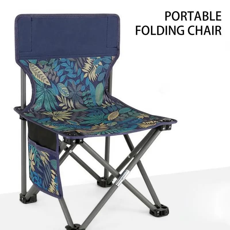 Chaise pliante pêche camping portable avec poche latérale support 286lbs pour voyage outdoor