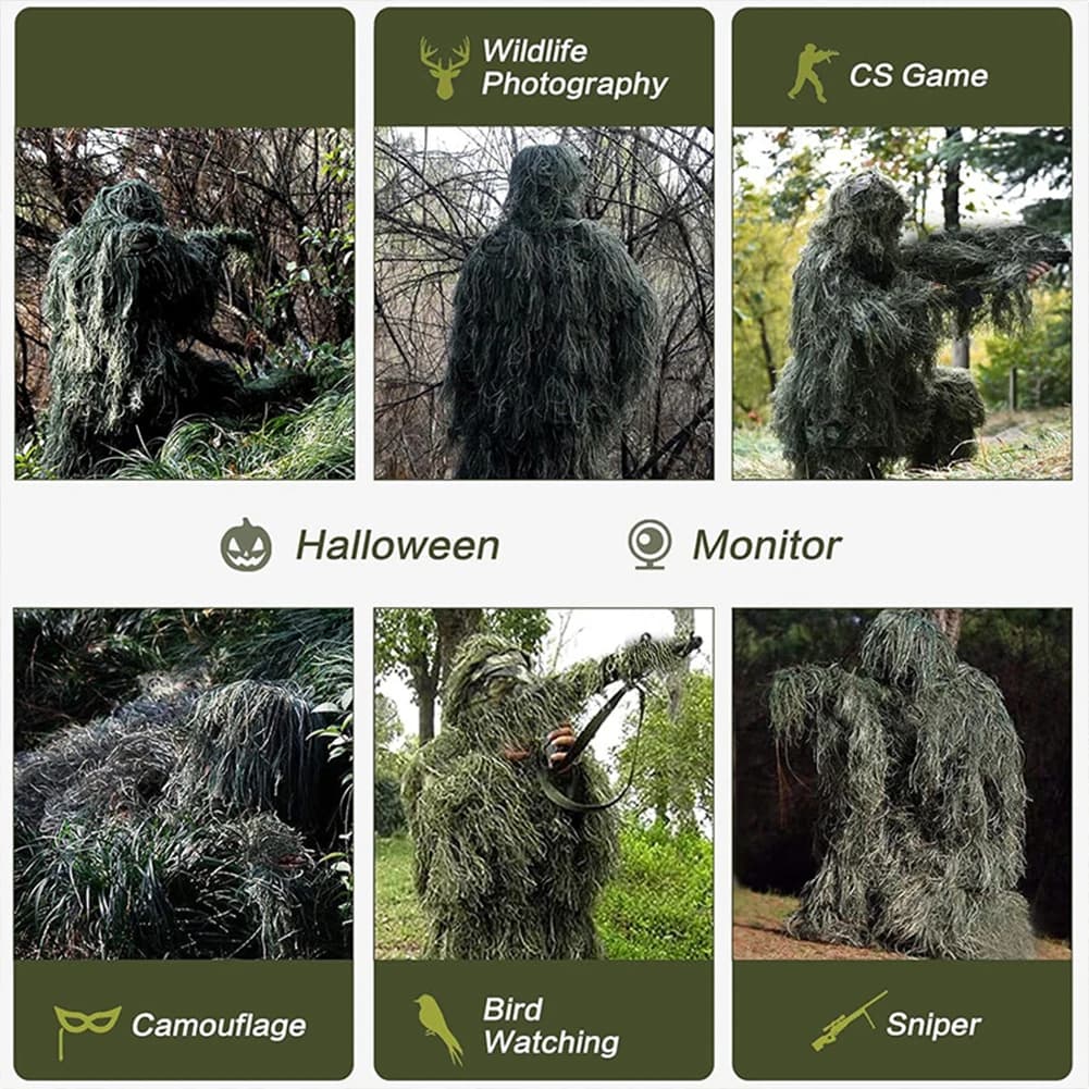 Ensemble woodland 5 pièces avec sac pour pêche paintball et activités outdoor