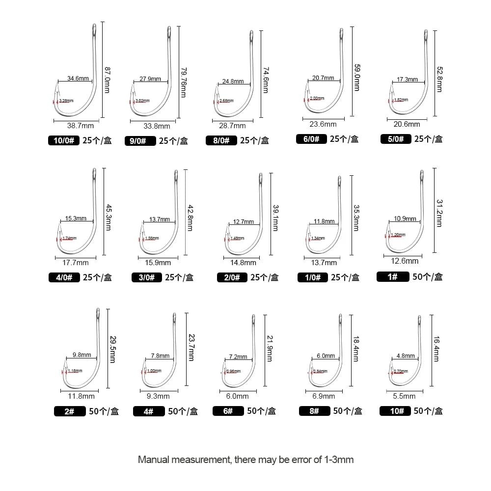 Hameçons de pêche FTK en acier inoxydable carbone pour carpe et perche, pack de 50 et